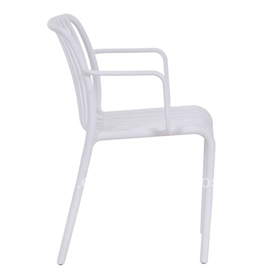 ARMCHAIR OUTDOOR CONVEE HM6105.01 POLYPROPYLENE IN WHITE 55x56x79H cm.
