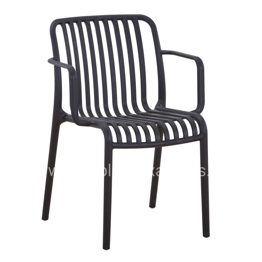 ARMCHAIR OUTDOOR CONVEE HM6105.02 POLYPROPYLENE IN BLACK 55x56x79H cm.