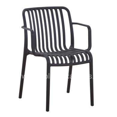 ARMCHAIR OUTDOOR CONVEE HM6105.02 POLYPROPYLENE IN BLACK 55x56x79H cm.