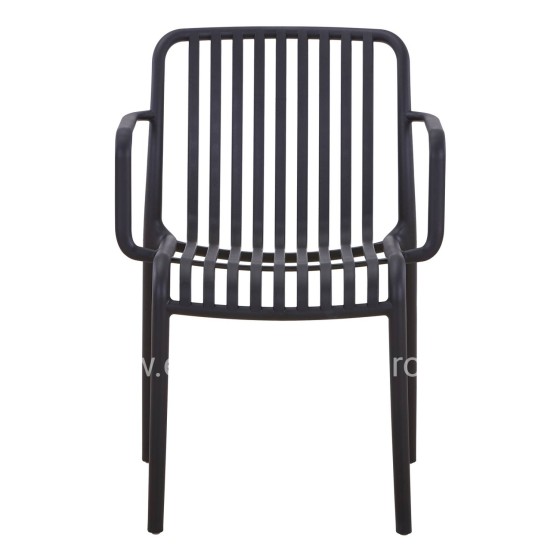 ARMCHAIR OUTDOOR CONVEE HM6105.02 POLYPROPYLENE IN BLACK 55x56x79H cm.