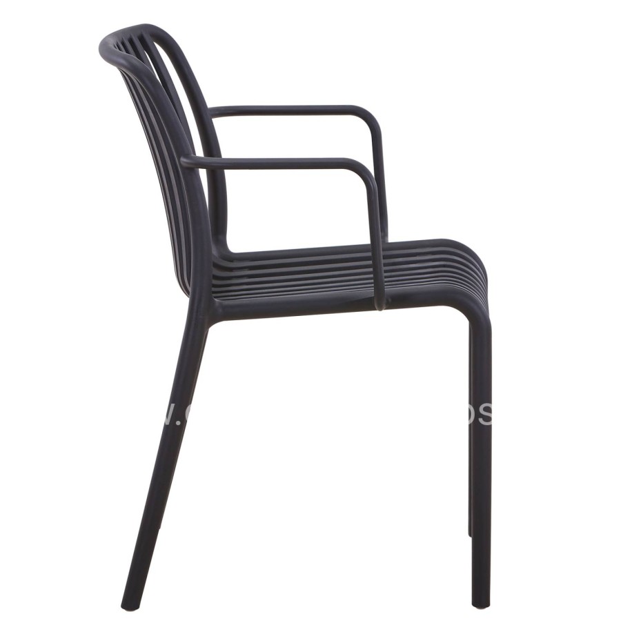 ARMCHAIR OUTDOOR CONVEE HM6105.02 POLYPROPYLENE IN BLACK 55x56x79H cm.
