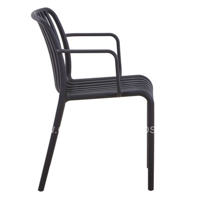 ARMCHAIR OUTDOOR CONVEE HM6105.02 POLYPROPYLENE IN BLACK 55x56x79H cm.