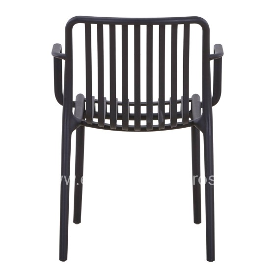 ARMCHAIR OUTDOOR CONVEE HM6105.02 POLYPROPYLENE IN BLACK 55x56x79H cm.