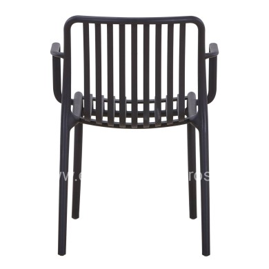 ARMCHAIR OUTDOOR CONVEE HM6105.02 POLYPROPYLENE IN BLACK 55x56x79H cm.