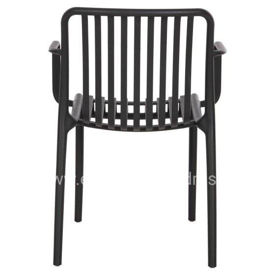 ARMCHAIR OUTDOOR CONVEE HM6105.02 POLYPROPYLENE IN BLACK 55x56x79H cm.
