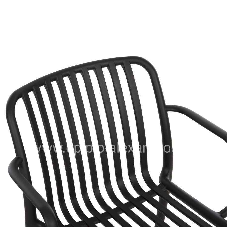 ARMCHAIR OUTDOOR CONVEE HM6105.02 POLYPROPYLENE IN BLACK 55x56x79H cm.