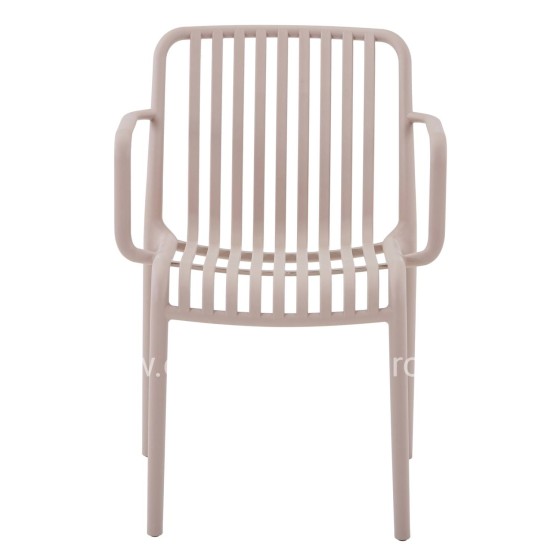ARMCHAIR OUTDOOR CONVEE HM6105.04 POLYPROPYLENE IN CAPPUCCINO 55x56x79H cm.