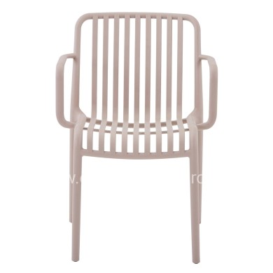 ARMCHAIR OUTDOOR CONVEE HM6105.04 POLYPROPYLENE IN CAPPUCCINO 55x56x79H cm.