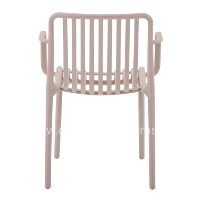 ARMCHAIR OUTDOOR CONVEE HM6105.04 POLYPROPYLENE IN CAPPUCCINO 55x56x79H cm.