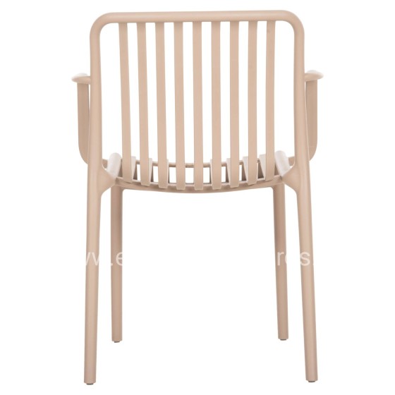 ARMCHAIR OUTDOOR CONVEE HM6105.04 POLYPROPYLENE IN CAPPUCCINO 55x56x79H cm.