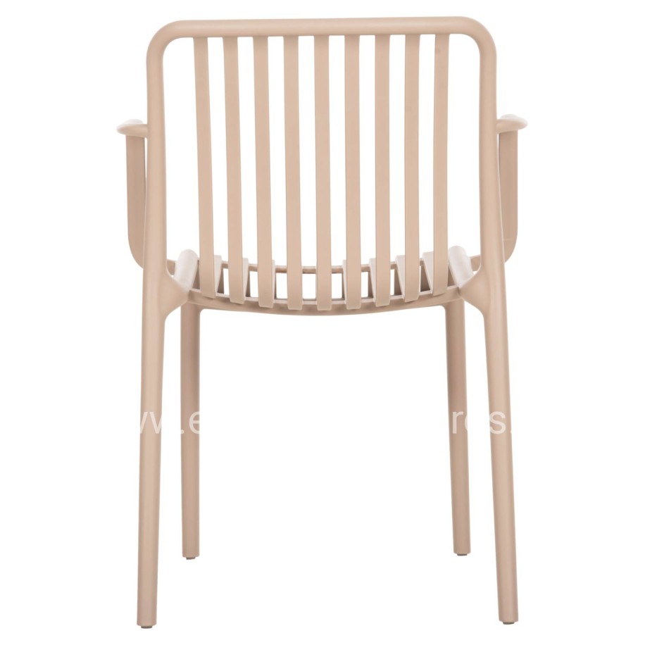 ARMCHAIR OUTDOOR CONVEE HM6105.04 POLYPROPYLENE IN CAPPUCCINO 55x56x79H cm.