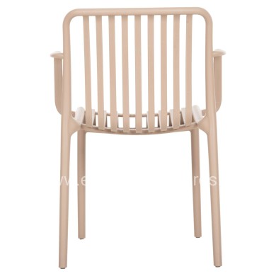 ARMCHAIR OUTDOOR CONVEE HM6105.04 POLYPROPYLENE IN CAPPUCCINO 55x56x79H cm.