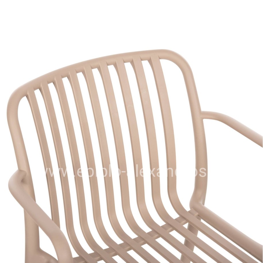 ARMCHAIR OUTDOOR CONVEE HM6105.04 POLYPROPYLENE IN CAPPUCCINO 55x56x79H cm.