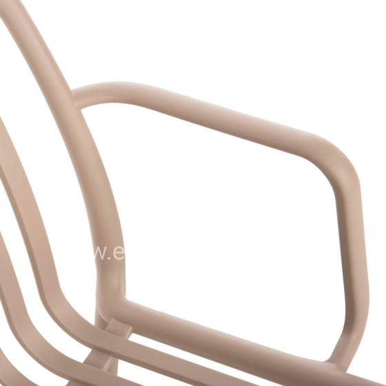 ARMCHAIR OUTDOOR CONVEE HM6105.04 POLYPROPYLENE IN CAPPUCCINO 55x56x79H cm.
