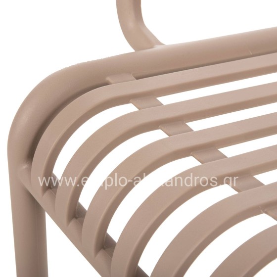 ARMCHAIR OUTDOOR CONVEE HM6105.04 POLYPROPYLENE IN CAPPUCCINO 55x56x79H cm.