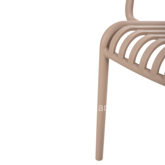 ARMCHAIR OUTDOOR CONVEE HM6105.04 POLYPROPYLENE IN CAPPUCCINO 55x56x79H cm.