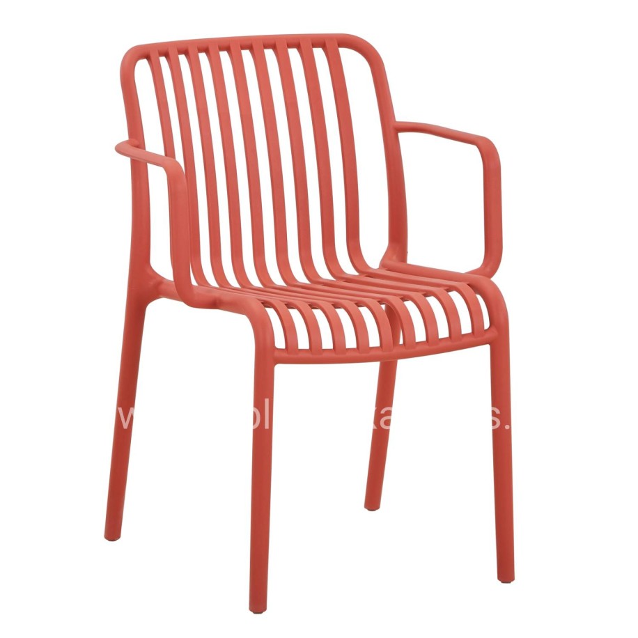 ARMCHAIR OUTDOOR CONVEE HM6105.05 POLYPROPYLENE IN RED 44,5x52,5x79H cm.