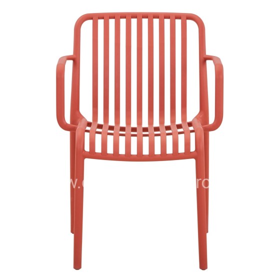 ARMCHAIR OUTDOOR CONVEE HM6105.05 POLYPROPYLENE IN RED 44,5x52,5x79H cm.
