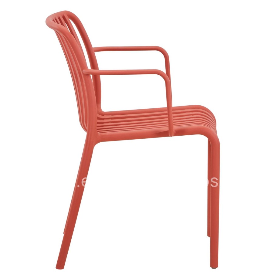 ARMCHAIR OUTDOOR CONVEE HM6105.05 POLYPROPYLENE IN RED 44,5x52,5x79H cm.