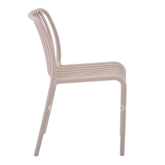 CHAIR OUTDOOR CONVEE HM6104.04 POLYPROPYLENE IN CAPPUCCINO 48x56x79Hcm.