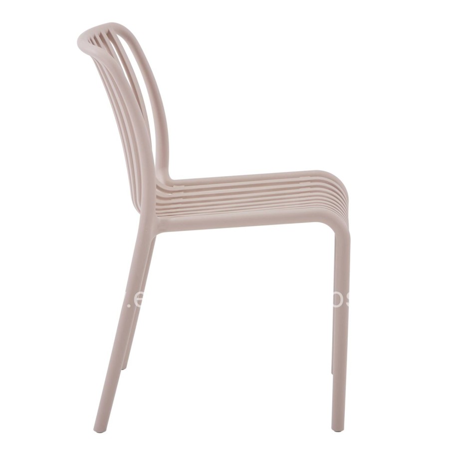 CHAIR OUTDOOR CONVEE HM6104.04 POLYPROPYLENE IN CAPPUCCINO 48x56x79Hcm.