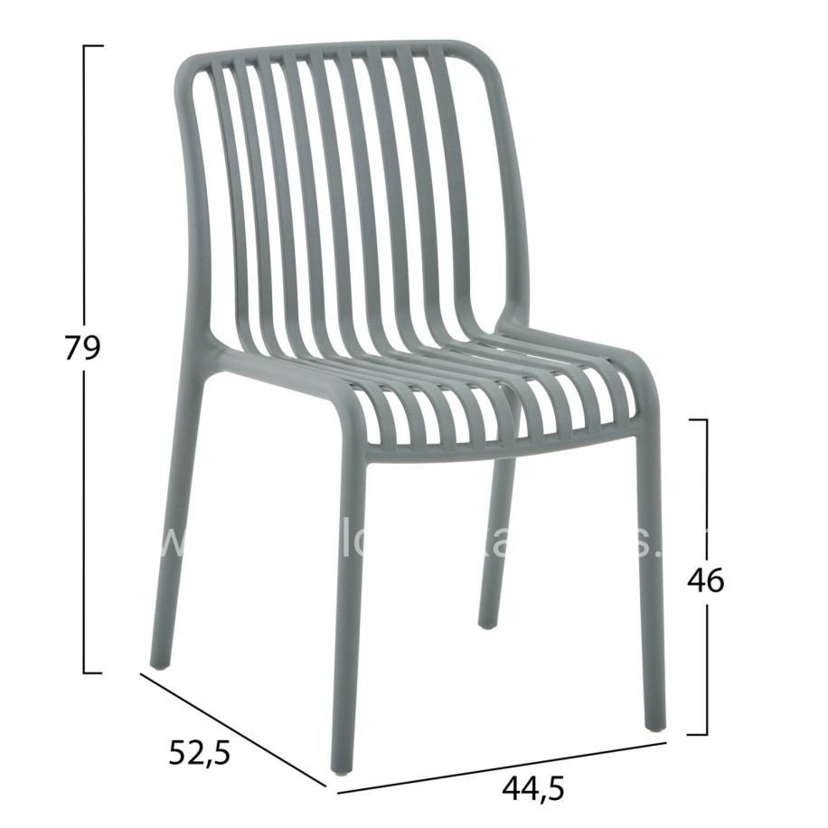 CHAIR OUTDOOR CONVEE HM6104.07 POLYPROPYLENE IN DARK OLIVE 48x56x79Hcm.