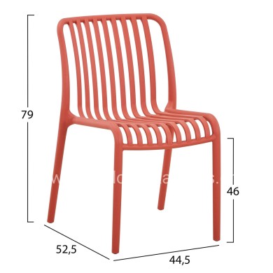CHAIR OUTDOOR CONVEE HM6104.05 POLYPROPYLENE IN RED 49x59x79.5Hcm.