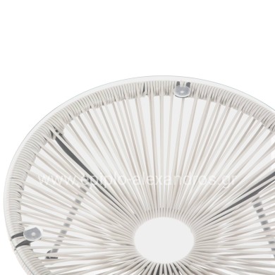 OUTDOOR COFFEE TABLE ALLEGRA HM5874.12 METAL IN BLACK- SYNTHETIC RATTAN IN WHITE Φ47x45Hcm.