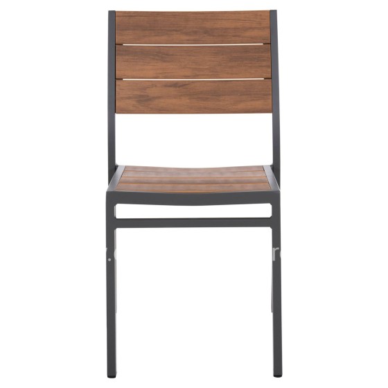 ALUMINUM CHAIR SAGA HM6063.02 DARK GREY WITH POLYWOOD 46x52x86Hcm.