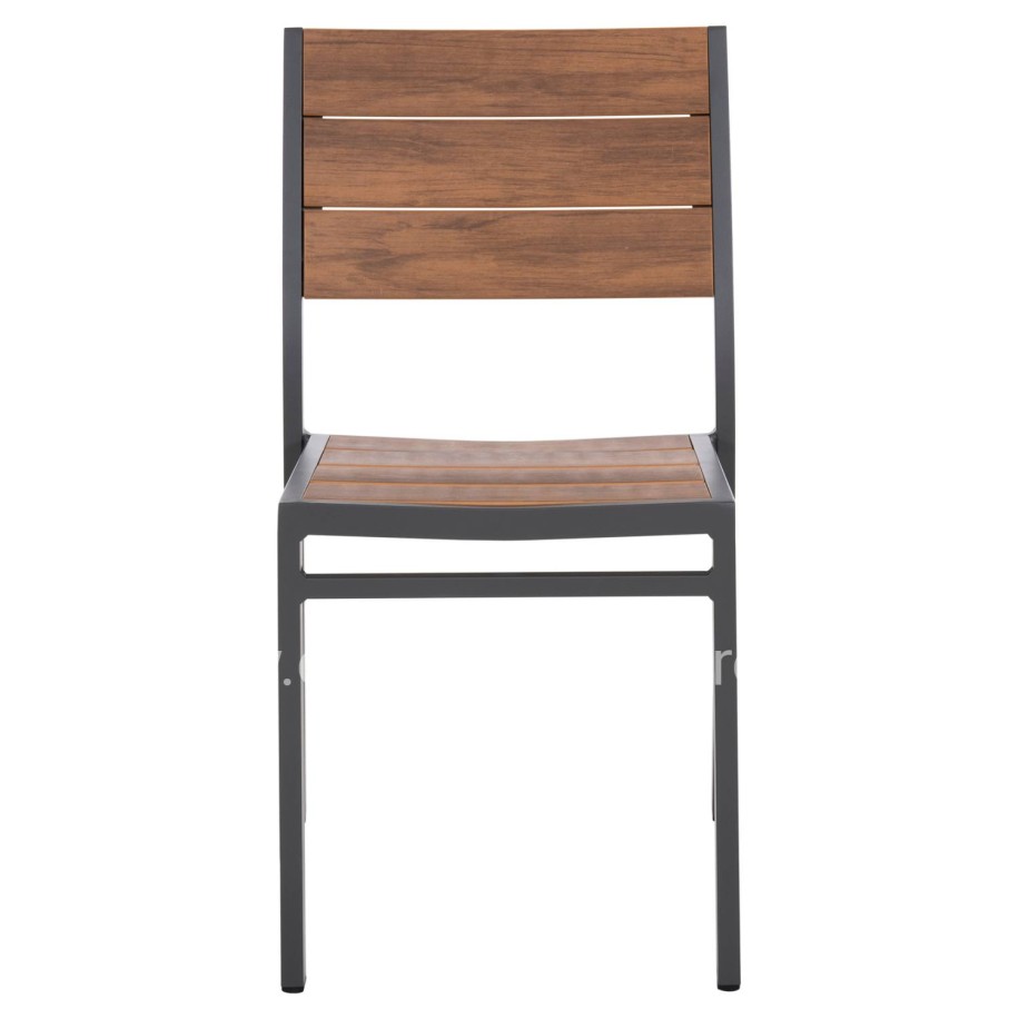 ALUMINUM CHAIR SAGA HM6063.02 DARK GREY WITH POLYWOOD 46x52x86Hcm.