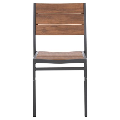 ALUMINUM CHAIR SAGA HM6063.02 DARK GREY WITH POLYWOOD 46x52x86Hcm.