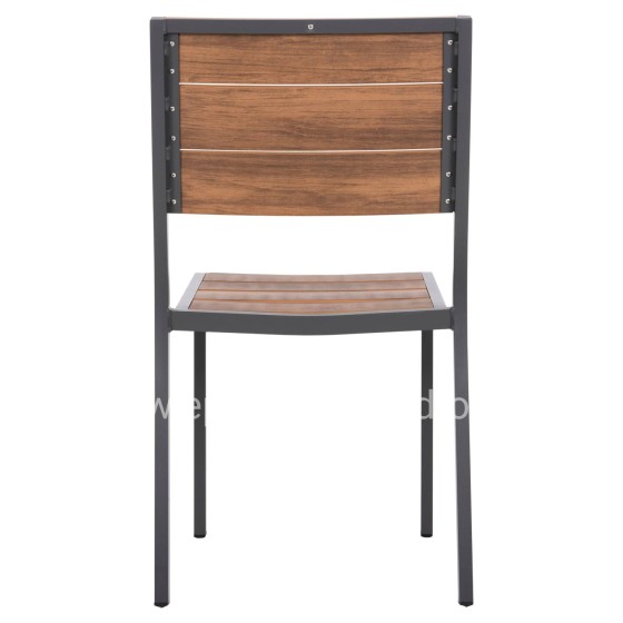 ΚΑΡΕΚΛΑ ΑΛΟΥΜΙΝΙΟΥ SAGA HM6063.02 ΣΚΟΥΡΟ ΓΚΡΙ ΜΕ POLYWOOD 46x52x86Υεκ.