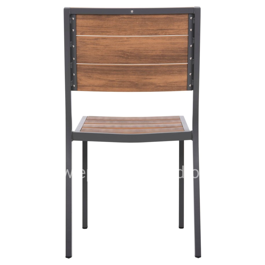 ΚΑΡΕΚΛΑ ΑΛΟΥΜΙΝΙΟΥ SAGA HM6063.02 ΣΚΟΥΡΟ ΓΚΡΙ ΜΕ POLYWOOD 46x52x86Υεκ.