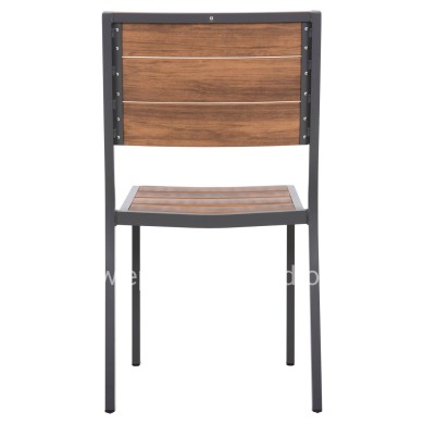 ΚΑΡΕΚΛΑ ΑΛΟΥΜΙΝΙΟΥ SAGA HM6063.02 ΣΚΟΥΡΟ ΓΚΡΙ ΜΕ POLYWOOD 46x52x86Υεκ.