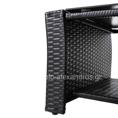 ΣΑΛΟΝΙ ΕΞ.ΧΩΡΟΥ 4ΤΜΧ THORE HM5978 ΣΥΝΘ. RATTAN ΜΑΥΡΟ-ΜΠΕΖ ΜΑΞΙΛΑΡΙΑ