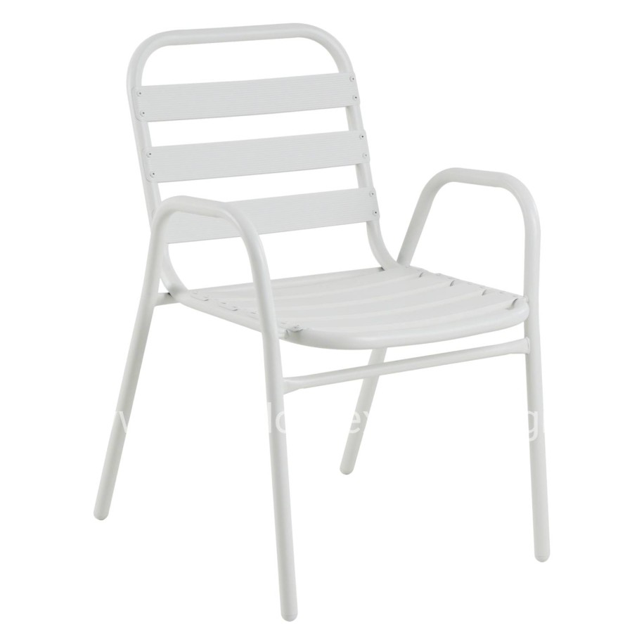 CHAIR PRELUDE HM5970.02 METAL FRAME-ALUMINUM SEAT & BACKREST-WHITE 54x56x79Hcm.