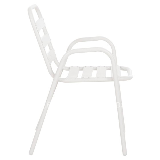 CHAIR PRELUDE HM5970.02 METAL FRAME-ALUMINUM SEAT & BACKREST-WHITE 54x56x79Hcm.