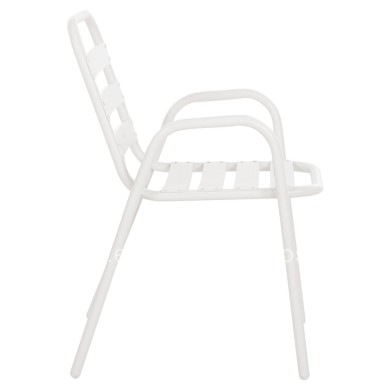 CHAIR PRELUDE HM5970.02 METAL FRAME-ALUMINUM SEAT & BACKREST-WHITE 54x56x79Hcm.
