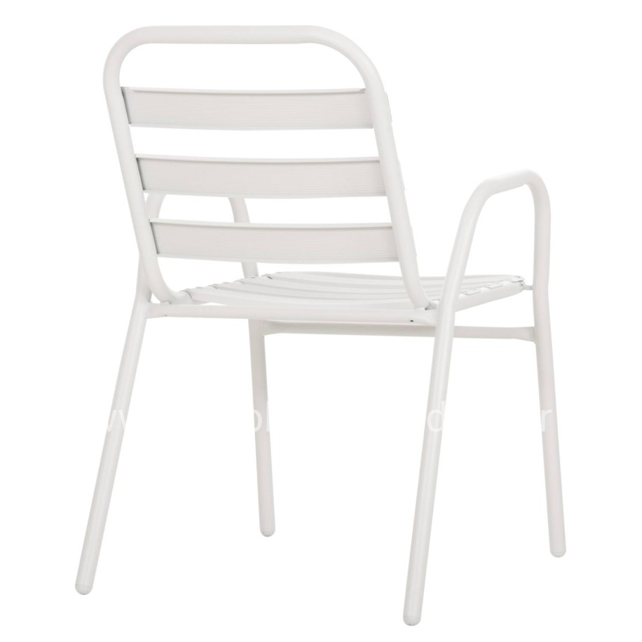 CHAIR PRELUDE HM5970.02 METAL FRAME-ALUMINUM SEAT & BACKREST-WHITE 54x56x79Hcm.