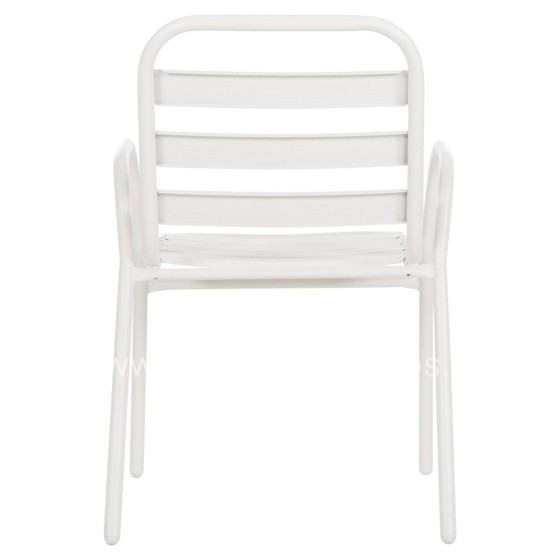 CHAIR PRELUDE HM5970.02 METAL FRAME-ALUMINUM SEAT & BACKREST-WHITE 54x56x79Hcm.