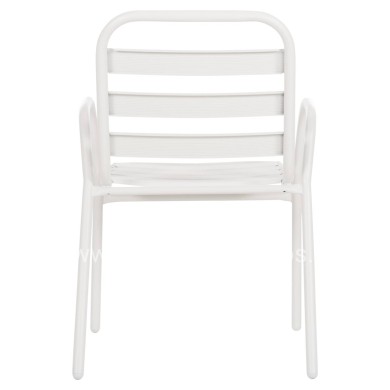 CHAIR PRELUDE HM5970.02 METAL FRAME-ALUMINUM SEAT & BACKREST-WHITE 54x56x79Hcm.