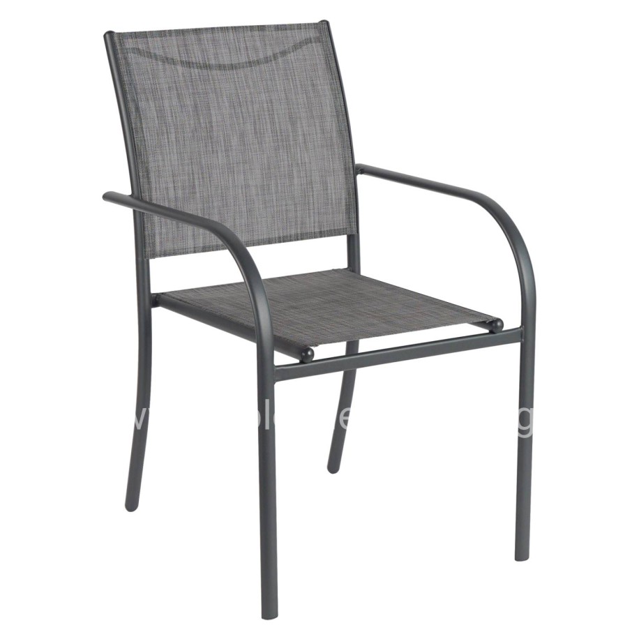 OUTDOOR ARMCHAIR REDAN HM5976.01 GREY METAL-GREY TEXTILENE 56x60x88Hcm.