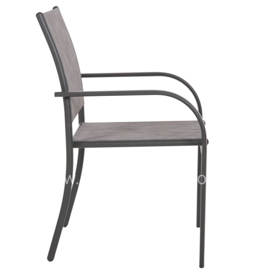 OUTDOOR ARMCHAIR REDAN HM5976.01 GREY METAL-GREY TEXTILENE 56x60x88Hcm.