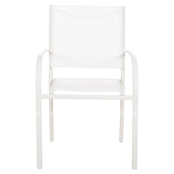 OUTDOOR ARMCHAIR REDAN HM5976.02 WHITE METAL-WHITE TEXTILENE 56x60x88Hcm.