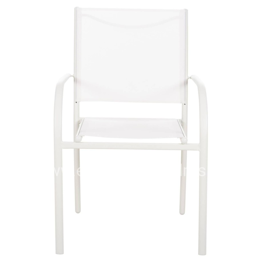 OUTDOOR ARMCHAIR REDAN HM5976.02 WHITE METAL-WHITE TEXTILENE 56x60x88Hcm.