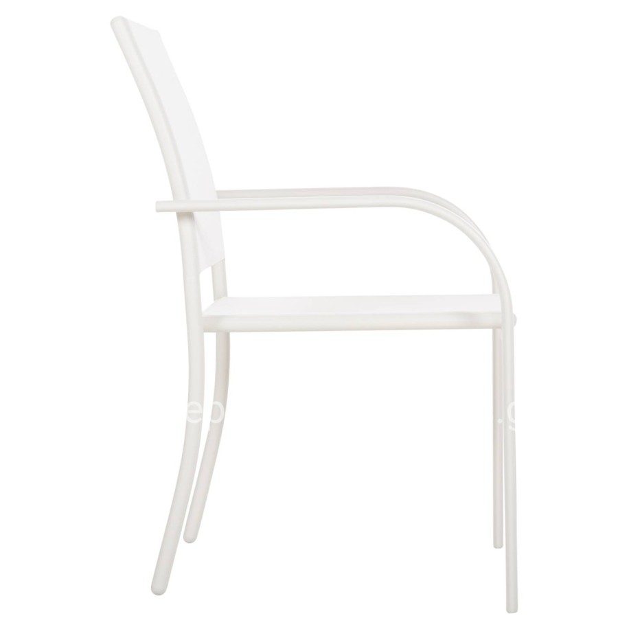 OUTDOOR ARMCHAIR REDAN HM5976.02 WHITE METAL-WHITE TEXTILENE 56x60x88Hcm.