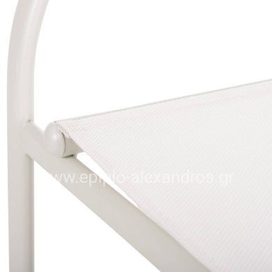 OUTDOOR ARMCHAIR REDAN HM5976.02 WHITE METAL-WHITE TEXTILENE 56x60x88Hcm.