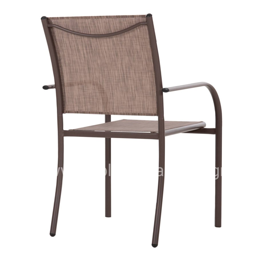 OUTDOOR ARMCHAIR REDAN HM5976.05 BROWN METAL-BROWN TEXTILENE 56x60x88Hcm.