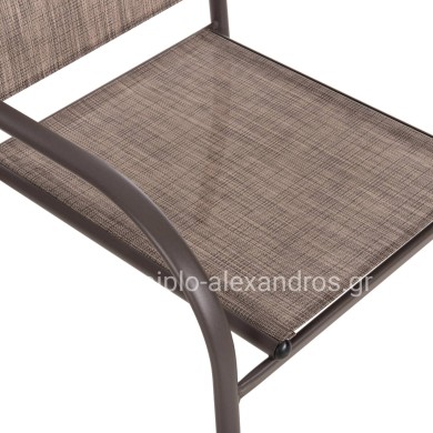 OUTDOOR ARMCHAIR REDAN HM5976.05 BROWN METAL-BROWN TEXTILENE 56x60x88Hcm.