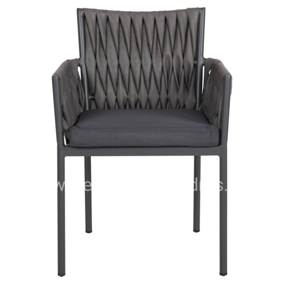 ALUMINUM ARMCHAIR MARTIN HM5564.12 ANTHRACITE FRAME AND ANTHRACITE SYNTHETIC RATTAN 56x56x80Hcm.